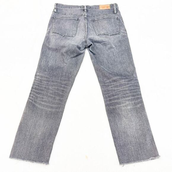 Madewell Slim Straight Charcoal Straight Leg Denim Jeans Raw Hem Size 28 - Picture 3 of 9